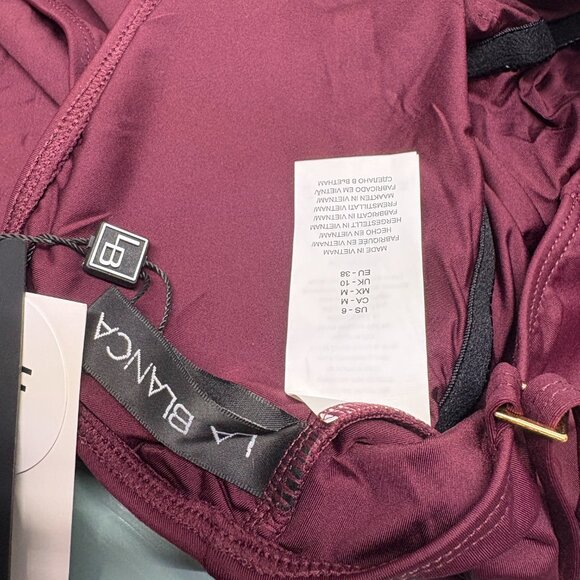 La Blanca Women's Small Bathing Swim Suit Dark Cherry 1 piece NWT - Picture 4 of 5